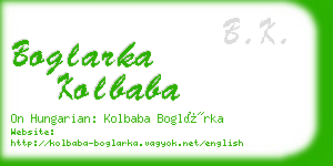 boglarka kolbaba business card